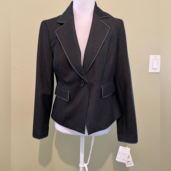 Nine‎ West Black Blazer with White Stitching - Picture 1 of 5